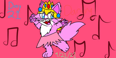 Cat Princess Peach Drawing Style Day 20: Mario And by Rainbow