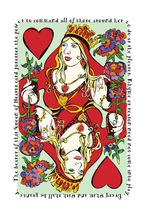 Queen of Hearts Cancer Card