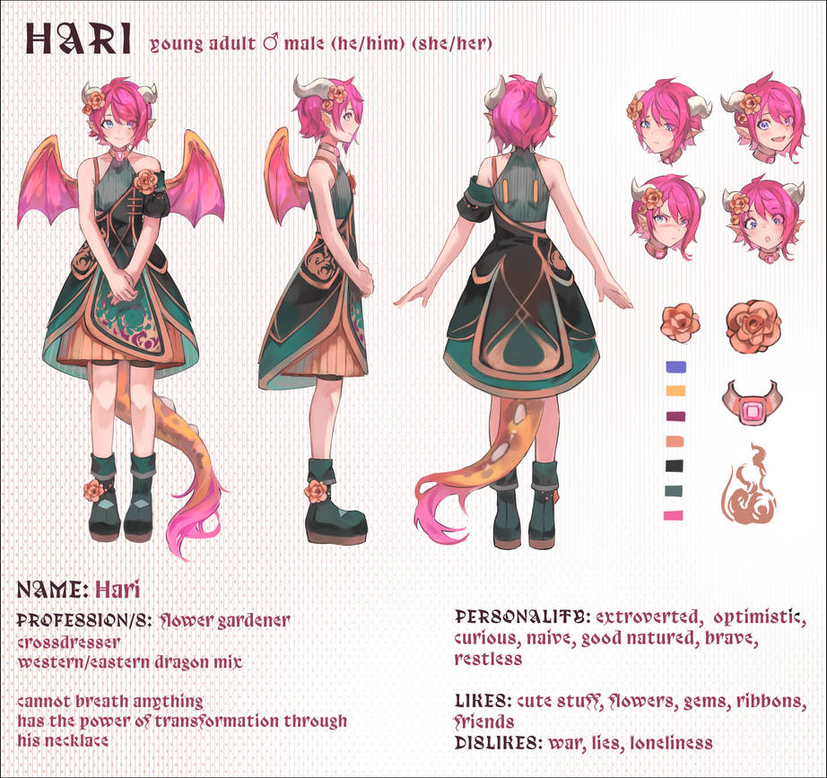 Cute reference sheet for commission by hiderochan on DeviantArt