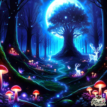 Enchanted Moonlit Grove: A Midnight Reverie