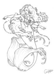 Mucha Mermaid sketch