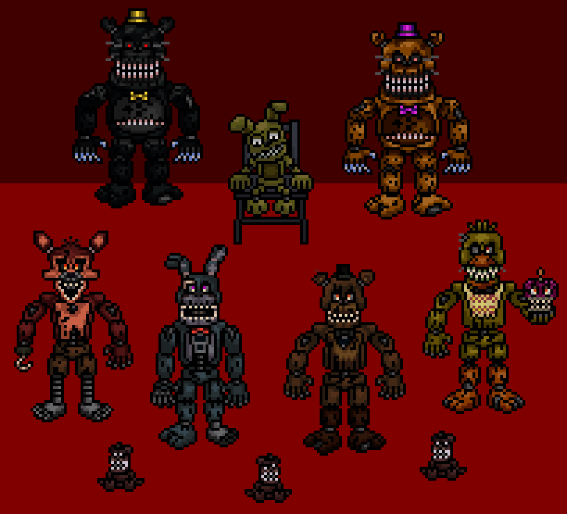 Pixel Art free images, download Fnaf 4 Pixel Art,Fnaf 4 Nightmare Fredbear ...