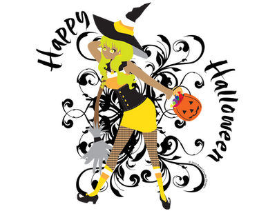 Halloween Candy Corn Witch