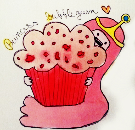 Princess Bubblegum and HUUUGE muffin!