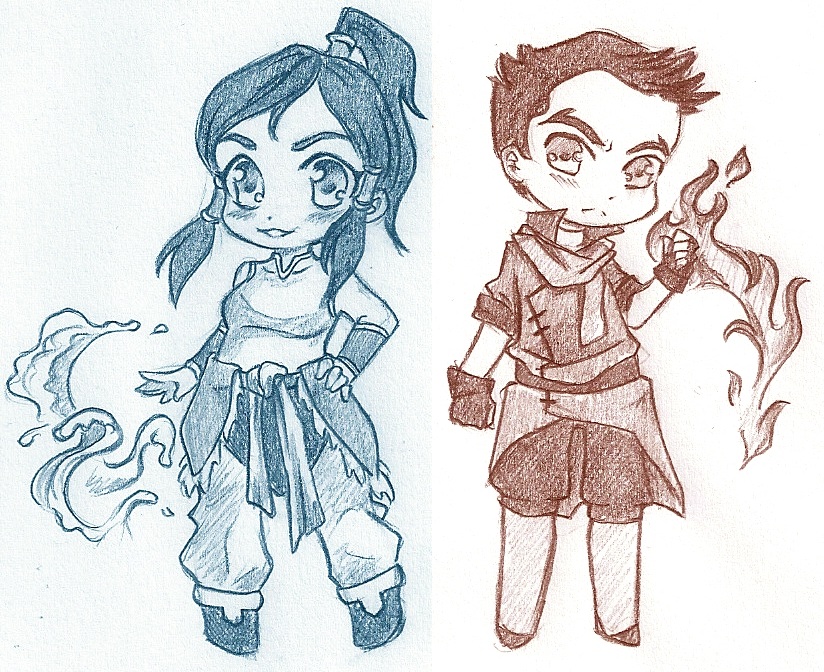 Chibi doodle: makorra