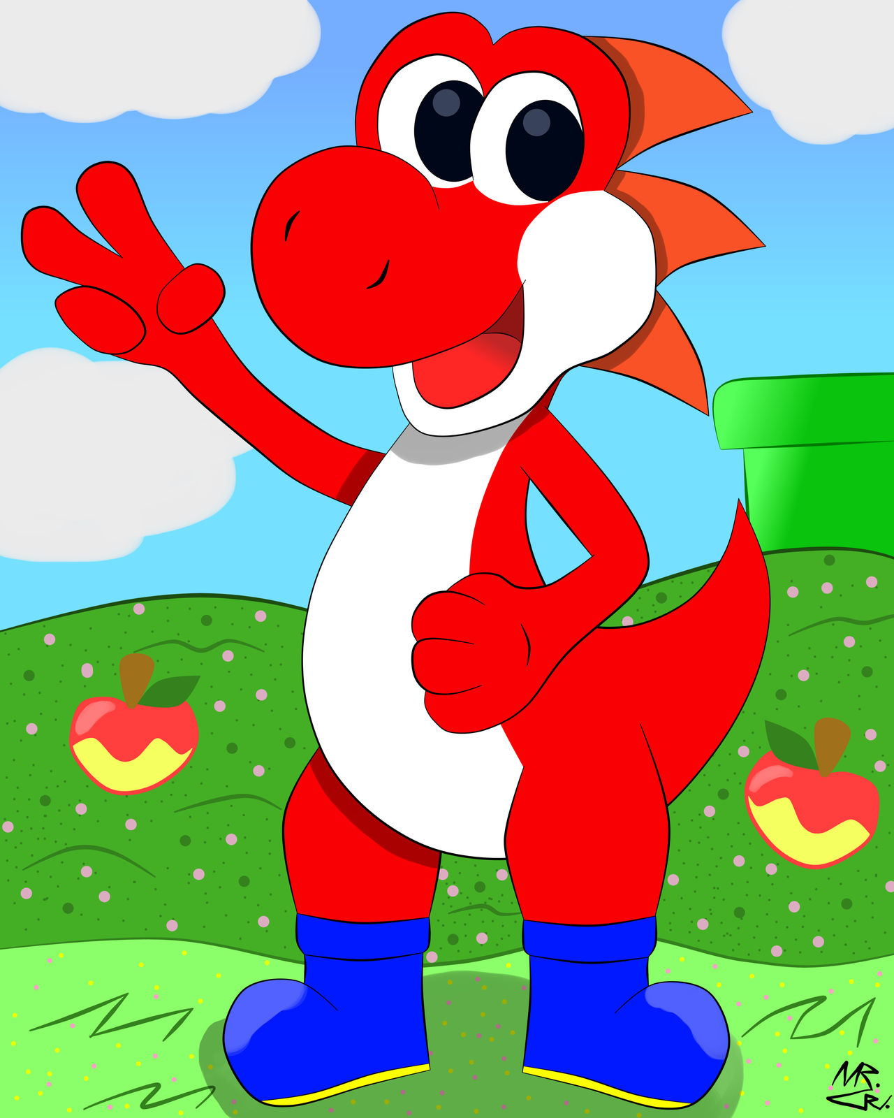 Yoshi Red fan art by Mr-CPU on DeviantArt