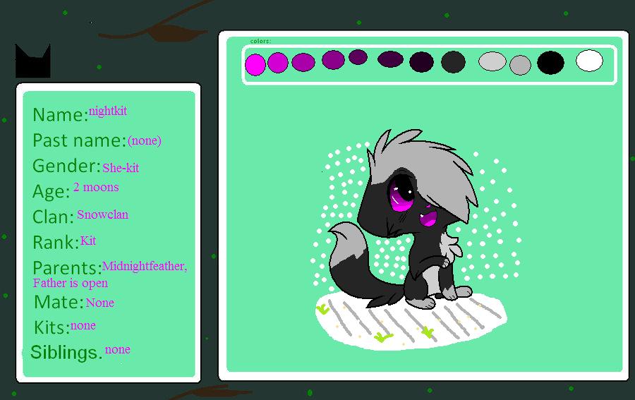 Nightkit ref(Stoneclan not snowclan)