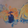 Starry Night Tardis Mural