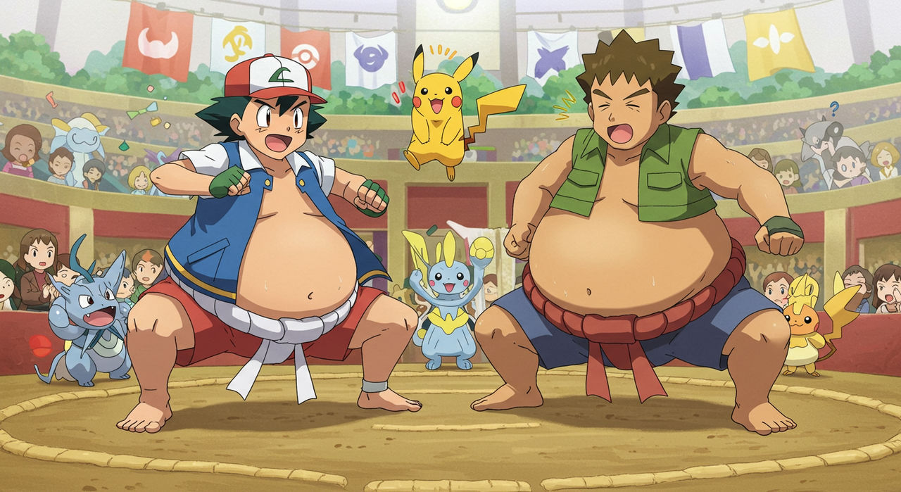 Pokemon Sumo Deviantart Sumo Ash and Brock by crazyduck81 on DeviantArt