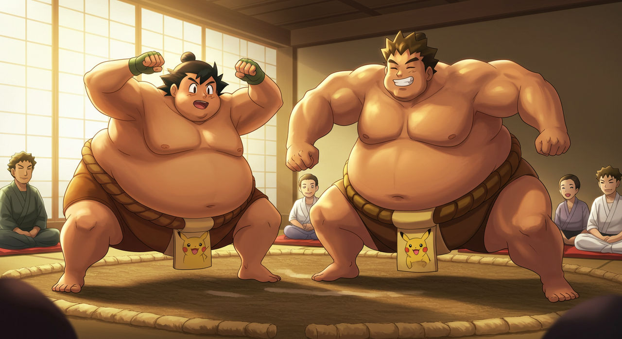 Pokemon Sumo Deviantart Sumo ash and Brock 2 by crazyduck81 on DeviantArt