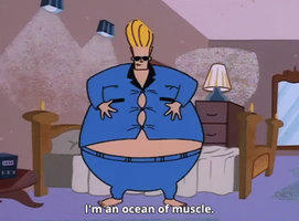 Johnny embracing his fatness