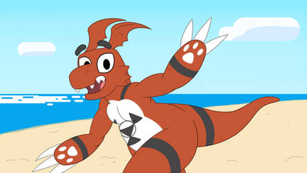 Beach Day with Guilmon (Textless)