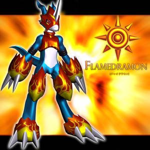 Flamedramon 3d by me