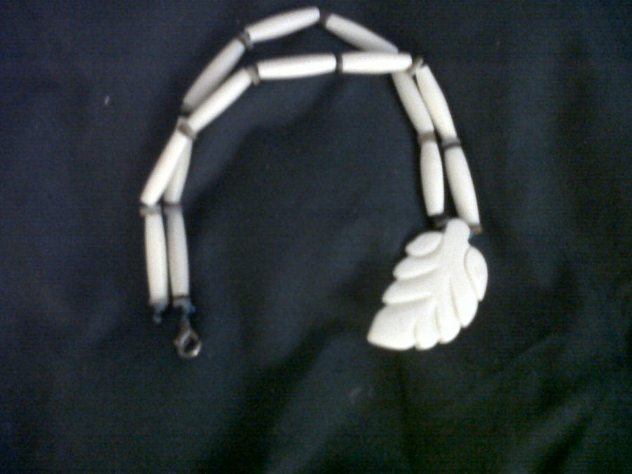 bone leaf pendant