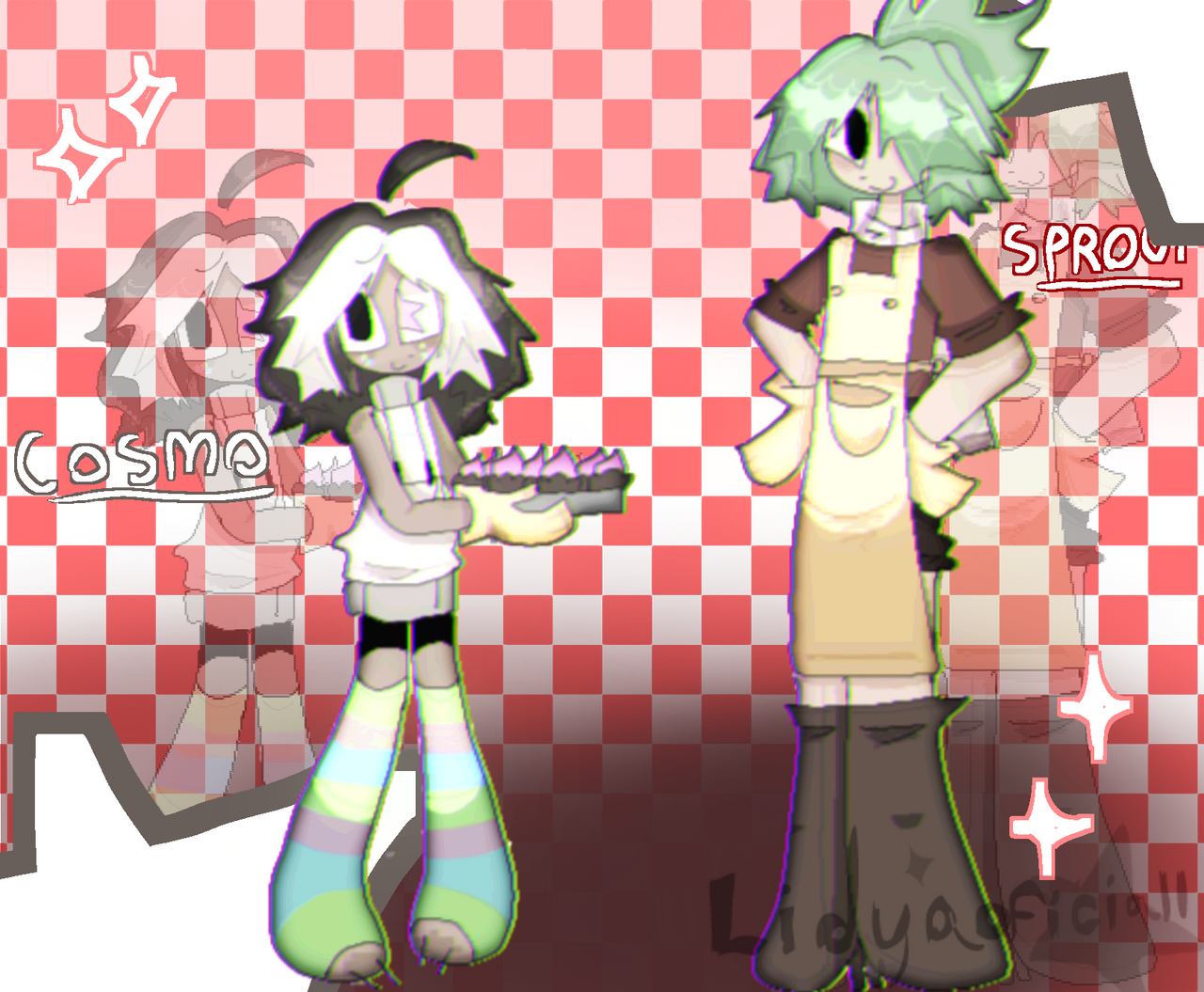 Sprout and cosmo as humans Ig.