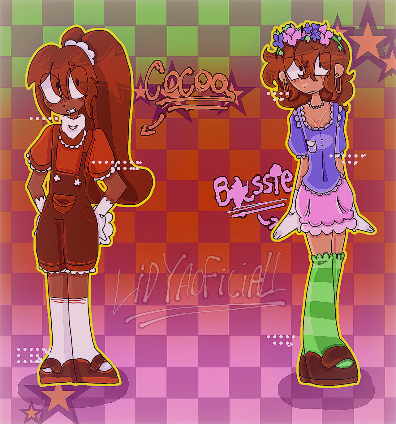 Bassie and cocoa as humans!1!
