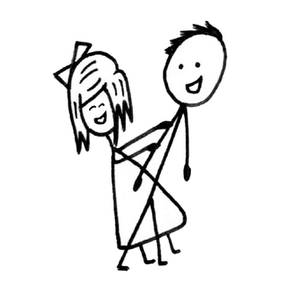 Girl behind Boy Stick Figure