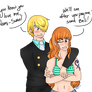 [Art Trade] Sanji and Nami