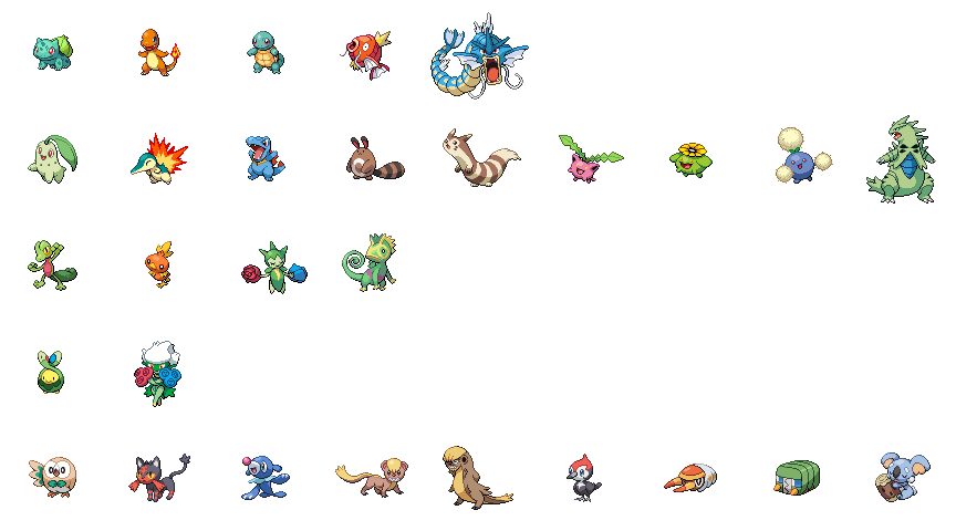 Unova Starters Sprites by conyjams on DeviantArt