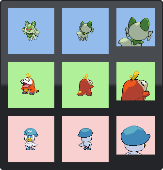 Pokemon Scarlet and Violet - Starters Sprites by SirMaIo on DeviantArt