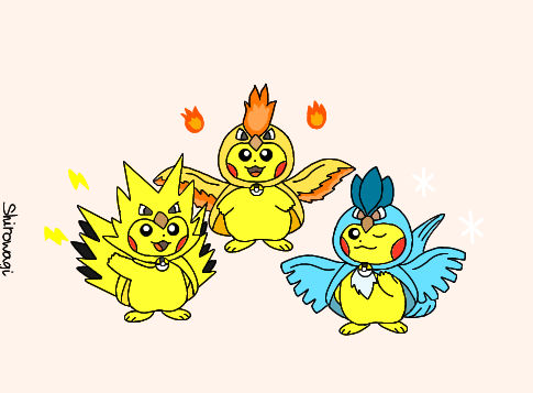 Cosplay Pikachu - Legendary birds by Shirowagi on DeviantArt