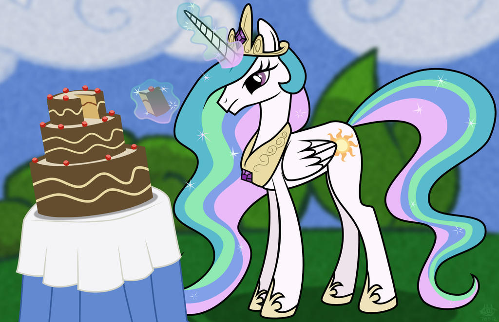 Celestia and a cake