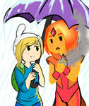 Re-draw of Fionna and Flame Prince by Lorminatti