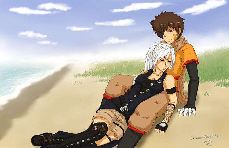 Resting on a beach