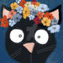 Cat with flowers