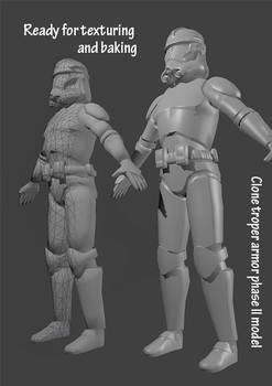 Clone trooper phase II ready to be textured