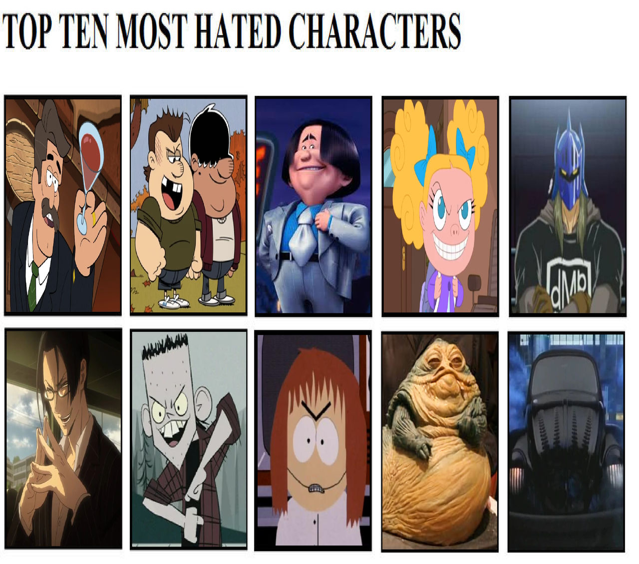 Top Ten Most Hated Characters By Perro2017 On Deviantart Top Ten Most Hated Characters By Perro2017 On Deviantart