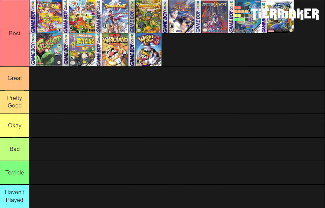 Gameboy Color Games Tier List Maker by Perro2017 on DeviantArt