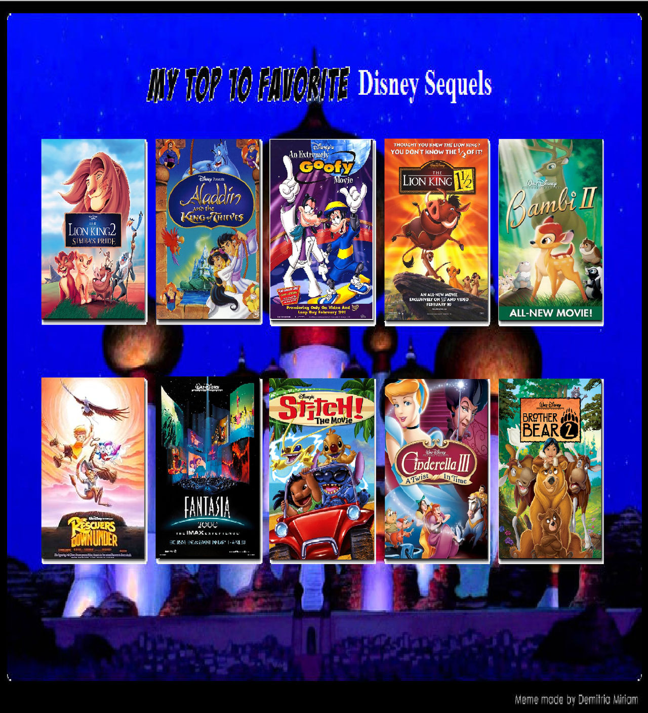 Disney Sequels Ranking Best Disney Sequels by Perro2017 on DeviantArt