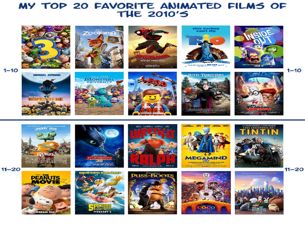 My Top 20 Animated Films of the 2010's by Perro2017 on DeviantArt