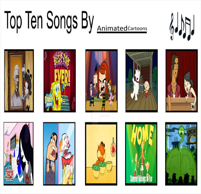 Top 10 songs By Animated Cartoons by Perro2017 on DeviantArt