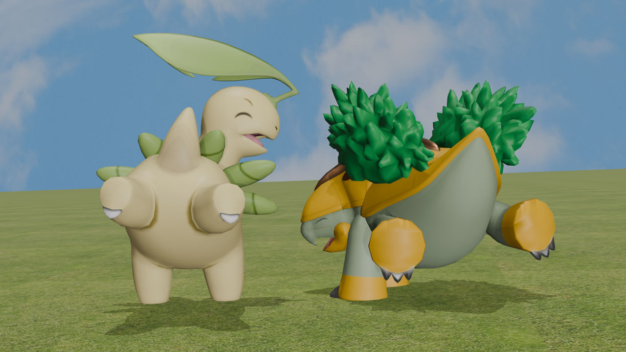 Grotle Deviantart Bayleef and Grotle's back...side! by Journinaka100 on DeviantArt
