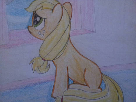 Applejack looking outside