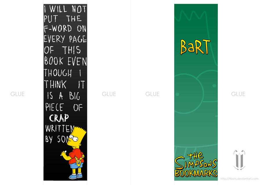 Simpsons Bookmark Draw Bart Simpson bookmark by tibots on DeviantArt