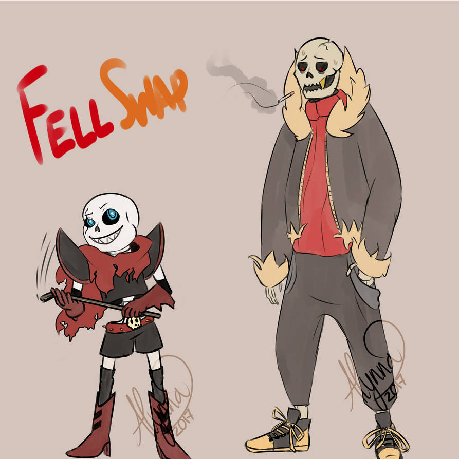 Fellswap Sans and Papyrus by AlyNaly on DeviantArt