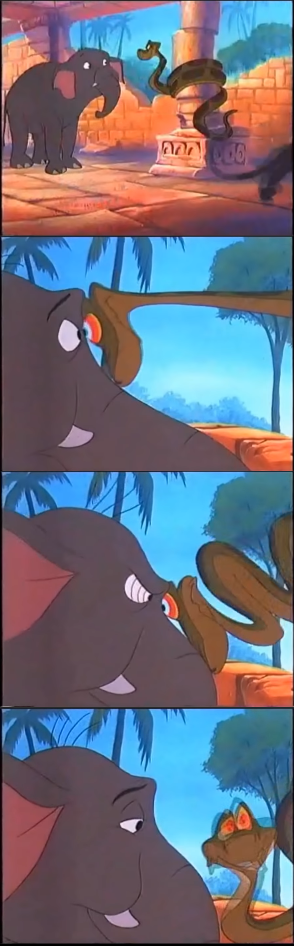 Kaa hypnotizes Hathi (Or not) by DandinFreeLands on DeviantArt