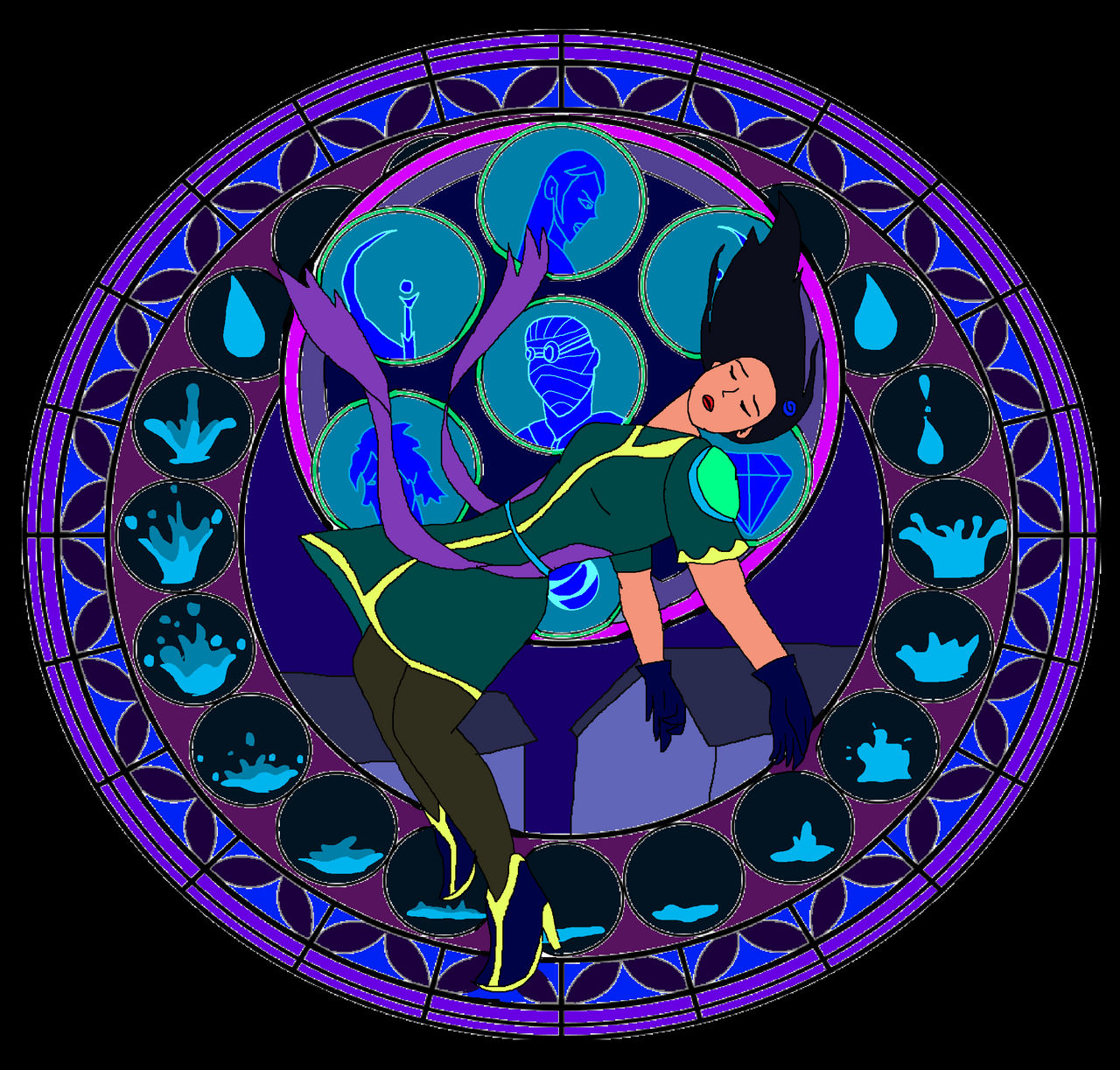 Stain Glass Water Keyblade wielder by DandinFreeLands on DeviantArt