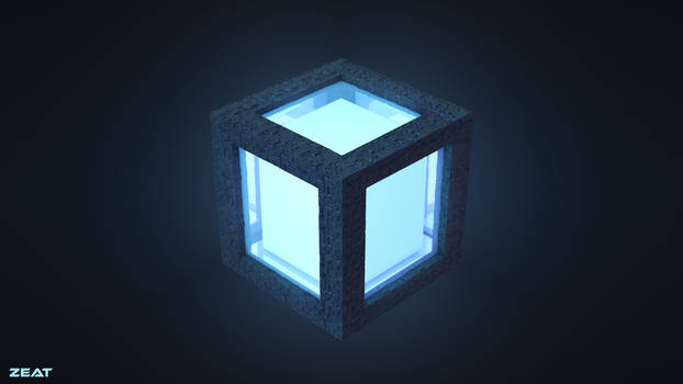Abstract glowing cube