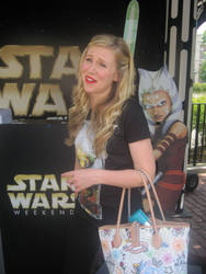 Ashley Eckstein With Bag in Clone Wars Booth by EspioArtworks