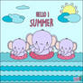 Elephants in the water