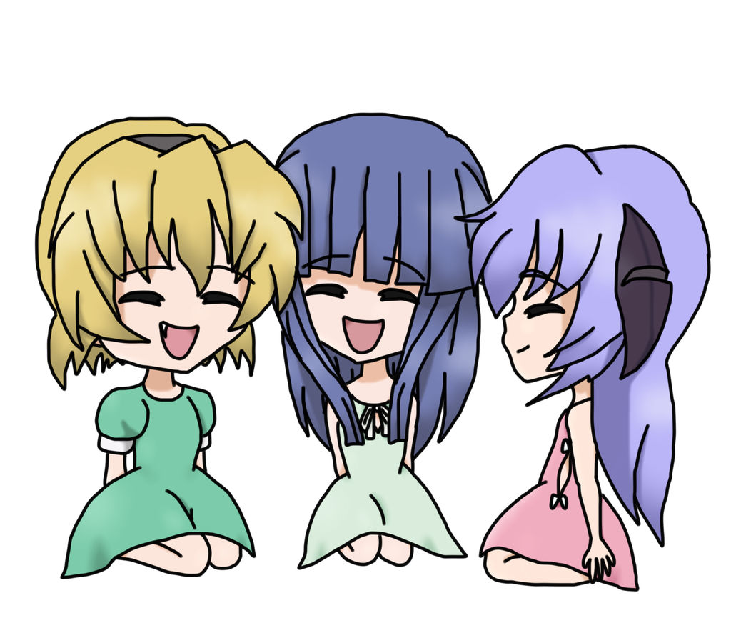 Satoko,Rika and Hanyuu