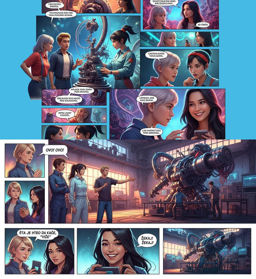 Foreign comics robot building excitment by blortnik on DeviantArt