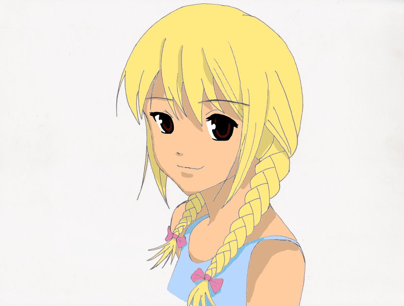 Braided manga girl,