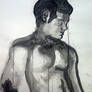 Ink study frontal model / male