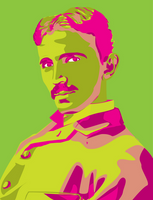 Pop art Tesla