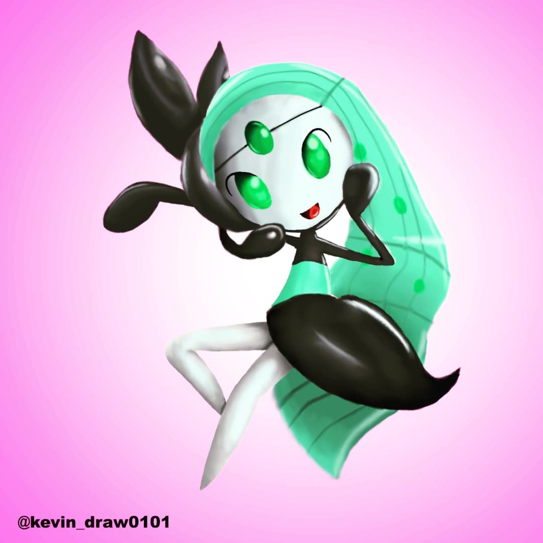 art trade for meloetta-shiny by pokemonlpsfan 